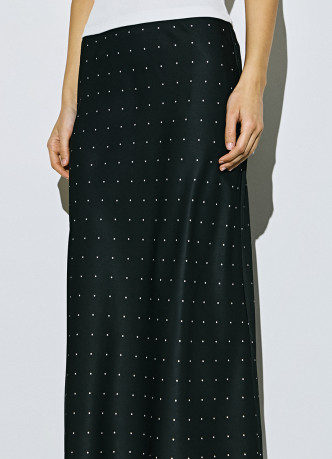 Сатиновая юбка миди А-силуэта