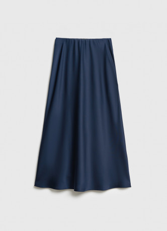 Атласная юбка миди А-силуэта