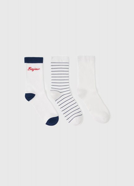 

Носки с содержанием вискозы, 3 пары, Белый