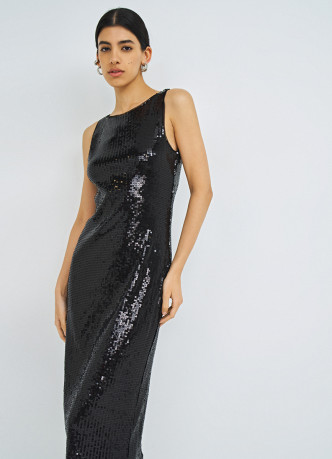 Платье миди с пайетками