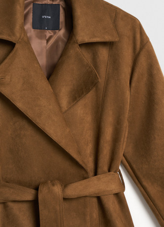 Куртка из искусственной замши с поясом