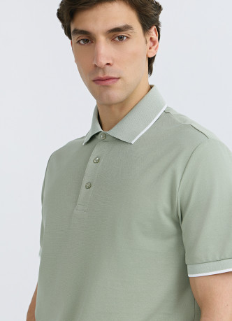 Поло из плотного шелковистого пике