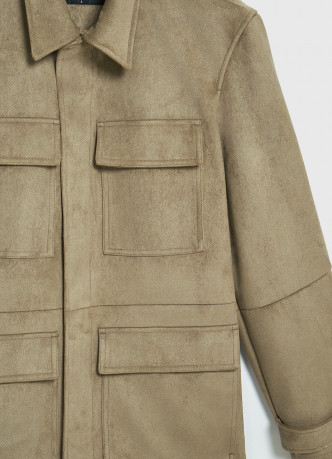 Куртка из искусственной замши с карманами