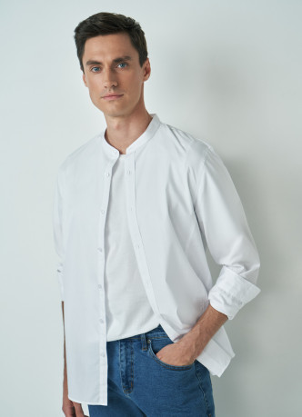 Рубашка с воротником-стойкой