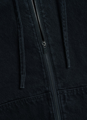 Джинсовая куртка на молнии с капюшоном