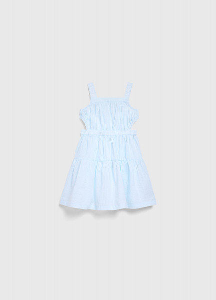 Платье из ткани с жатым эффектом для девочек, Зеленый