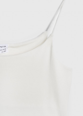 Майка на тонких бретелях в рубчик для девочек