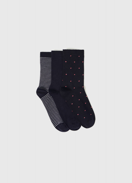 

Высокие носки в рубчик, 3 пары, Синий