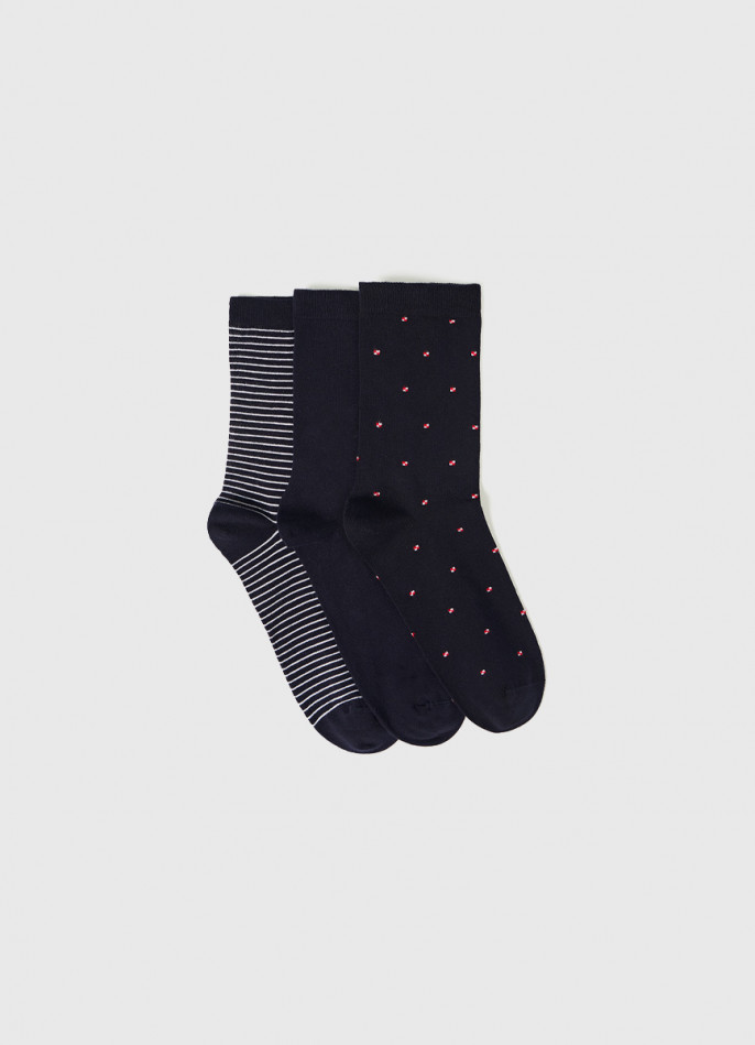 Высокие носки в рубчик, 3 пары