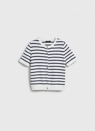 Кардиган в полоску с коротким рукавом