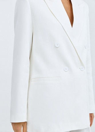 Двубортный льняной жакет