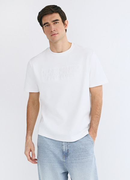 Футболка с объёмным принтом, Белый