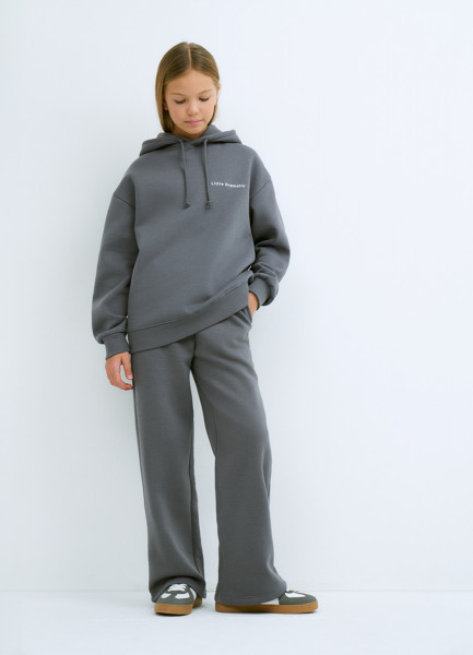 Худи с вышивкой для девочек Серый 1999₽