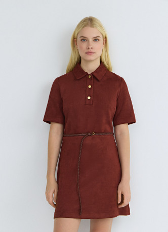 Платье мини из искусственной замши