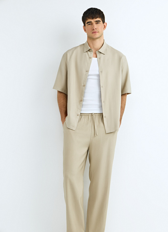 Брюки из вискозы с эластичным поясом