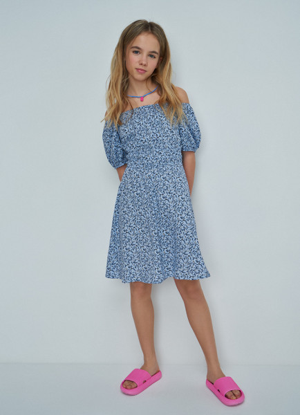 Платье для девочек, Голубой O`Stin GR4692O02-63, размер 170