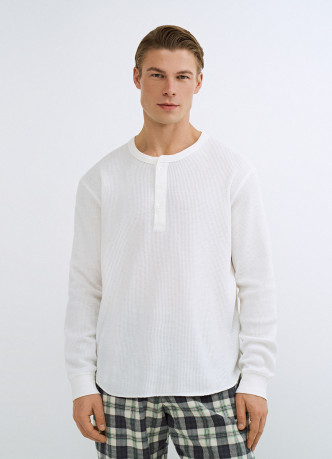 Лонгслив пижамный из текстурной ткани