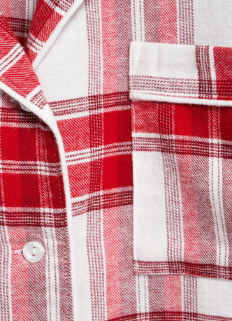 Пижамная рубашка в клетку из фланели