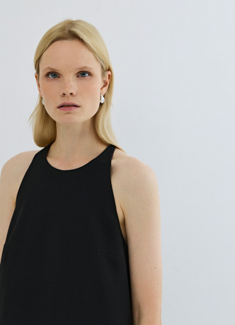 Платье мини с декором из перьев