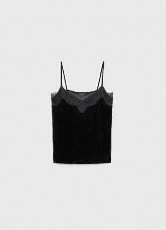 Бархатный топ с кружевом