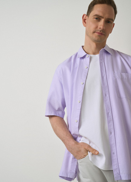 Рубашка из хлопка Oxford, Фиолетовый