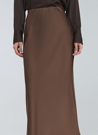 Атласная юбка миди А-силуэта