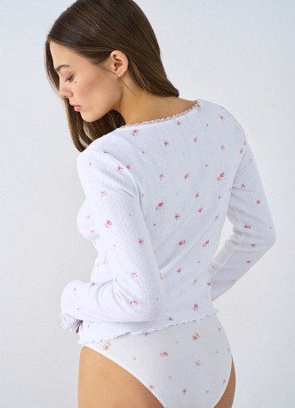Лонгслив пижамный из трикотажа пуантель