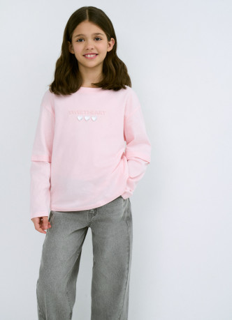 Лонгслив с вышивкой для девочек