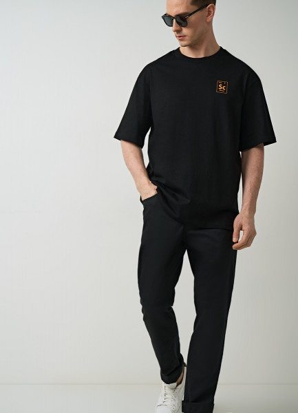 Объёмная футболка с принтом, Черный O`Stin MT5663O02-99, размер 54-56