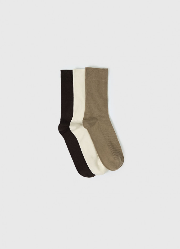 Высокие носки в рубчик, 3 пары