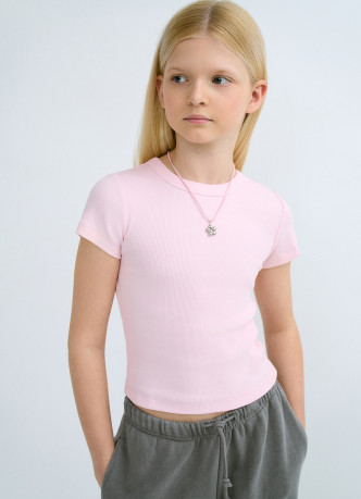Футболка в рубчик для девочек