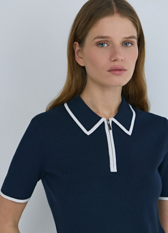 Джемпер с воротником поло на молнии