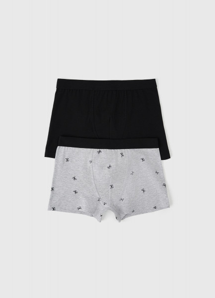 

Трусы-боксеры с принтом для мальчиков, 2 шт., Серый