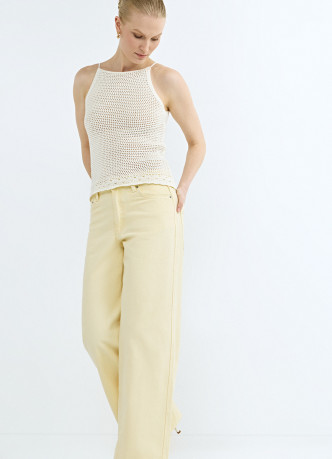 Широкие джинсы из плотного денима