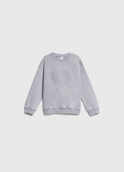 

Свитшот с объёмным принтом для девочек, Серый