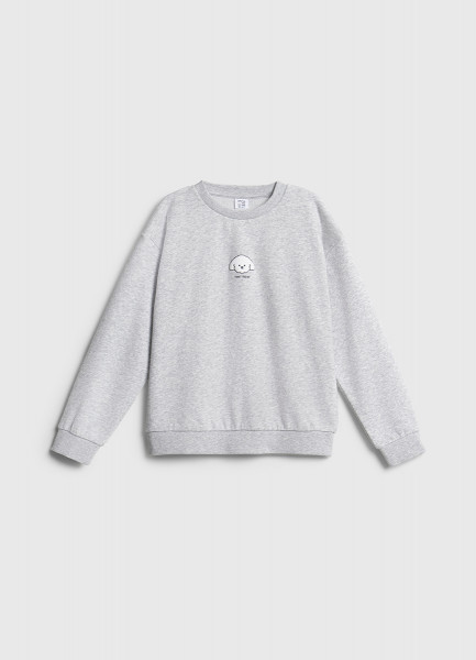

Свитшот с принтом для девочек, Серый