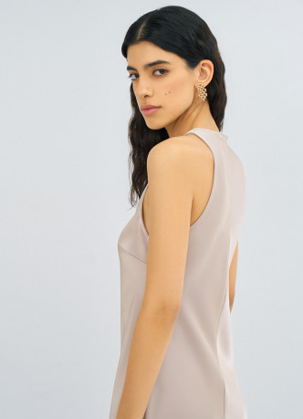 Сатиновое платье макси