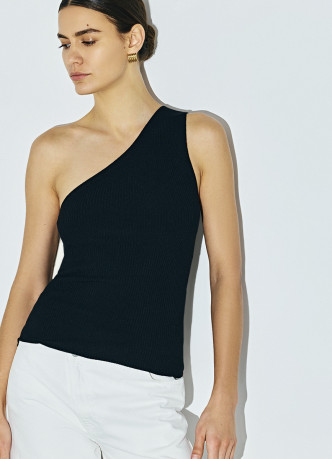 Топ в рубчик на одно плечо