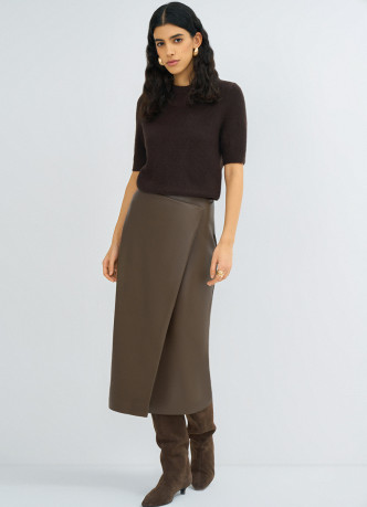 Юбка миди из искусственной кожи