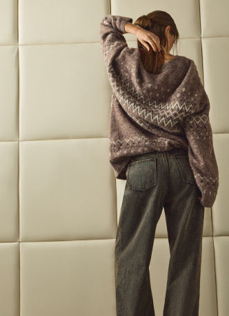 Утеплённые широкие джинсы