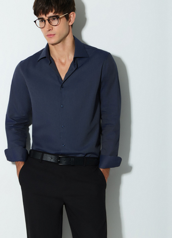 Рубашка из структурной ткани