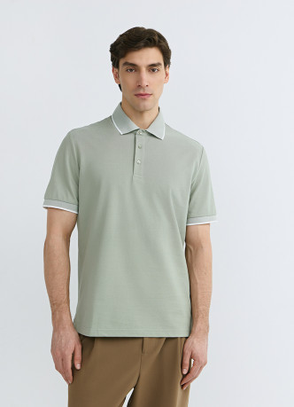 Поло из плотного шелковистого пике