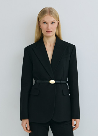 Двубортный жакет с поясом