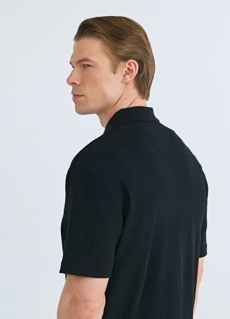 Поло из текстурной хлопковой ткани