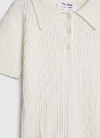 Вязаный джемпер с коротким рукавом для девочек