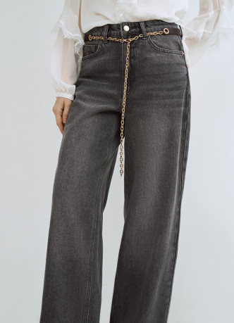 Широкие джинсы Wide leg с ремнём