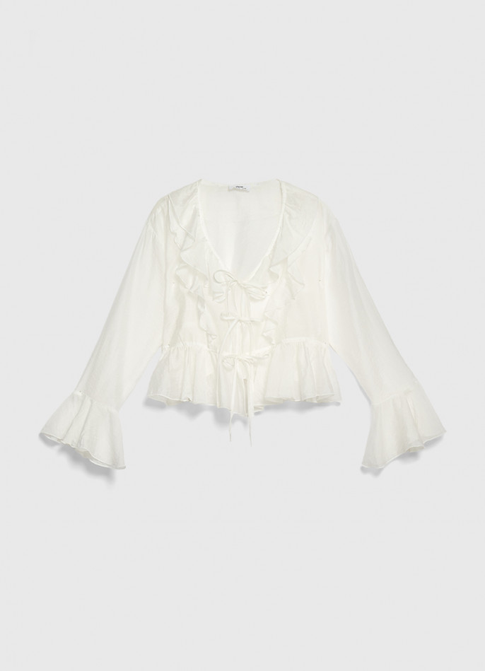 Воздушная блузка с завязками для девочек