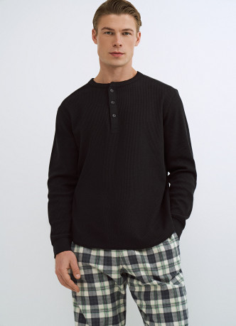 Лонгслив пижамный из текстурной ткани