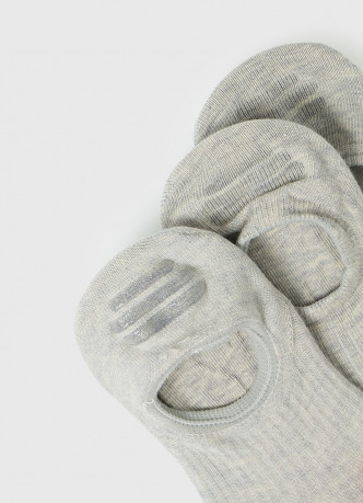 Носки-следки из хлопка в рубчик, 3 пары