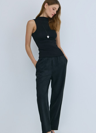 Брюки Baggy из искусственной замши